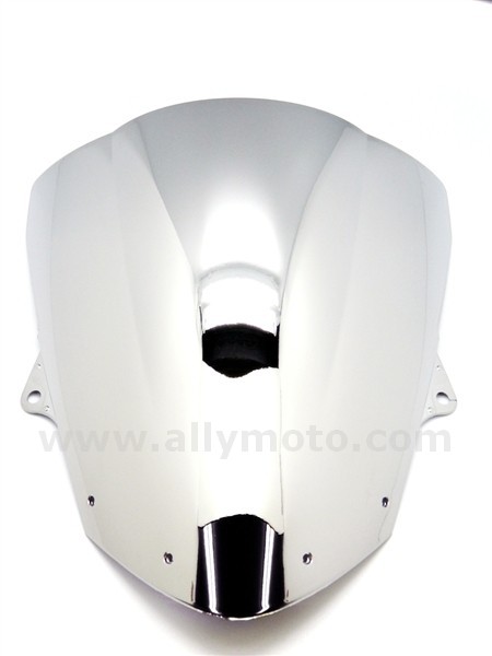 Kawasaki Ninja ZX-6R ZX636 Chrome Double Bubble Windscreen Shield 2009-2013-2 Kawasaki Ninja ZX-6R ZX636 Chrome Double Bubble Windscreen Shield 2009-2013-2